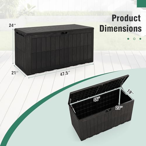 Tangkula 100 Gallon Outdoor Storage Box with Lockable Lid