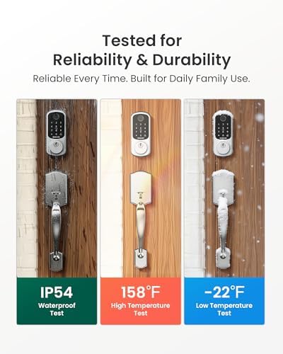 DESLOC B200 Smart Front Door Lock Handle Set, Fingerprint & App Control