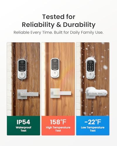 DESLOC B200 Fingerprint Smart Lock with 2 Lever Handles Set,Front Door Lock
