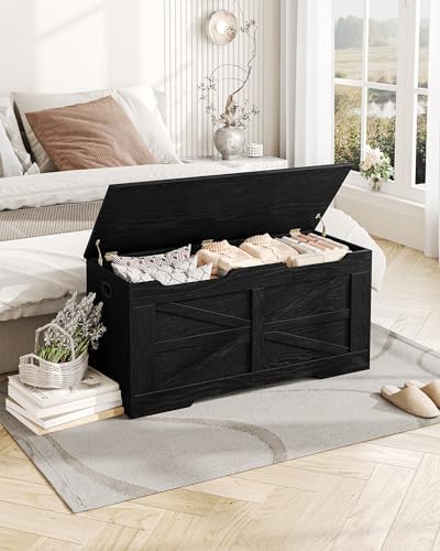 Hzuaneri 39" Modern Storage Chest | 50 Gal | 330lb Seat | Black