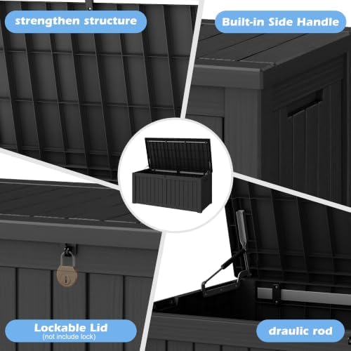 Outdoor Storage Box Waterproof, 155 Gallon Deck Box For Patio Storage