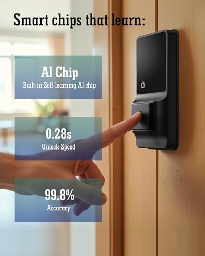 LeLoupFidele Smart Keyless Deadbolt Lock with Fingerprint for Front Door