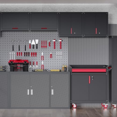 Kelueo 26" Metal Garage Wall Cabinet with Lockable Doors