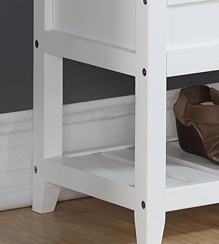 roundhill furniture rouen clean white seating bench with on a desk or shelf