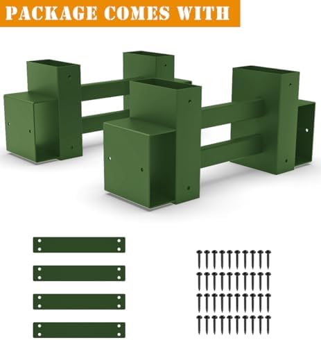 Outdoor Firewood Brackets Fire Wood Rack for 2x4 lumber, Green