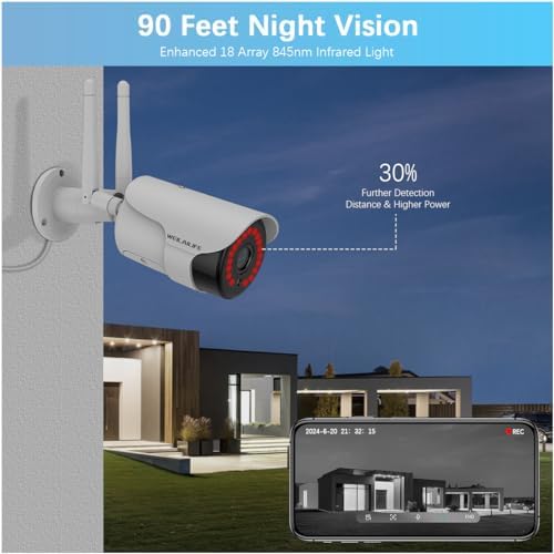 weilailife outdoor/home wireless extended security camera, side view