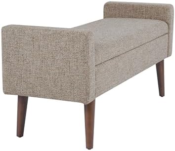 HomePop Fulton 48" Storage Bench - Midtone Gray Fabric