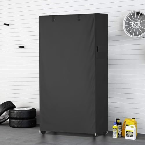 Storage Shelf Cover,Outdoor Heavy Duty 600D 48''W x 20''D x 55''H Dustproof Waterproof Shelf Covers for Wire Shelving,Storage Rack Cover with Zipper