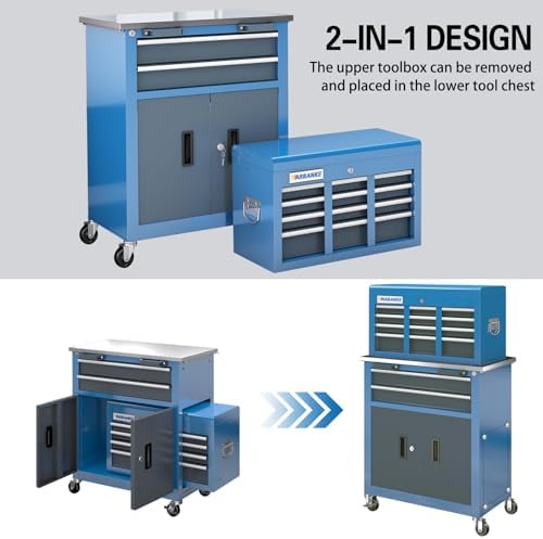 LARBANKE Rolling Tool Chest Combination,5-Drawer & 8-Drawer Tool Chest