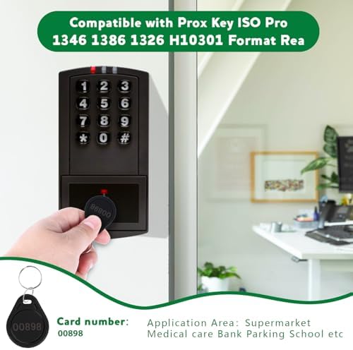 MktStleat100pcs Black 26 bit Keyfobs Proximity Fob Works with Prox Key ISOProx 1346 1386 1326 H10301 Format Readers.Compatible with Most Card Access Control Systems on The Market (100)