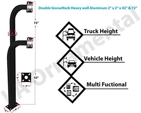 gooseneck stand keypad pedestal pad mount aluminum mounting, close-up detail