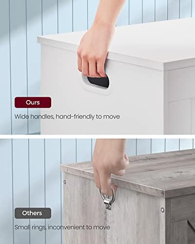 VASAGLE Storage Chest, 29.9 Inches Width Bench with 2 Safety Hinges