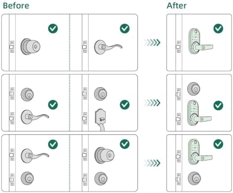 Keyless Entry Fingerprint Smart Deadbolt Lock with Handle & Keypad – App Control, Code Access, Easy DIY Install for Front Door, Home, Airbnb, Rental