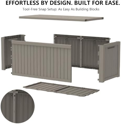 Outdoor Storage Box,200 Gallon Waterproof Deck Box [Upgraded 3.0]