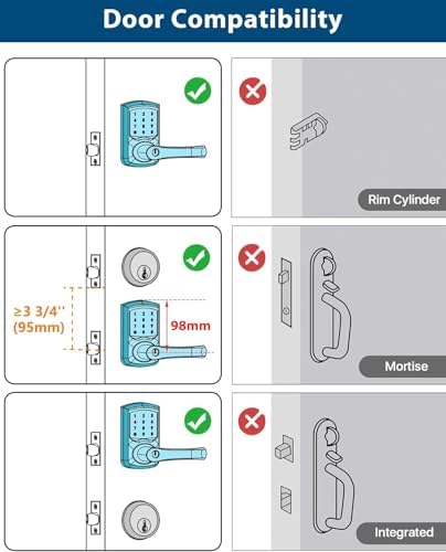 Keypad Keyless Entry Door Lock with Handle Smart Digital Deadbolts 4 Pack