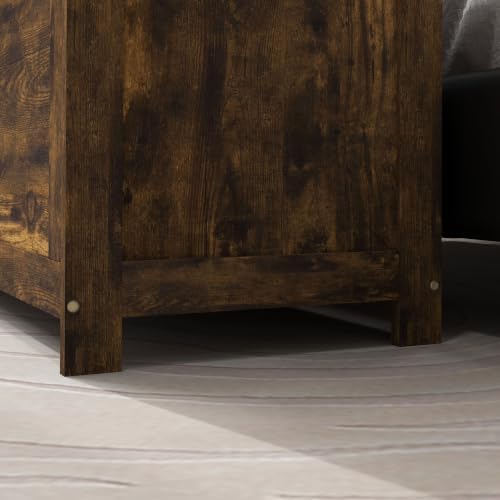 HOMCOM Storage Bench Cut-Out Handles 39.4" x 15.7" x 18.9" Rustic Brown