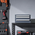 VEVOR Drill Bit Organizer - Three-Drawer Steel Cabinet for 1mm to 13mm, Labels, Stackable