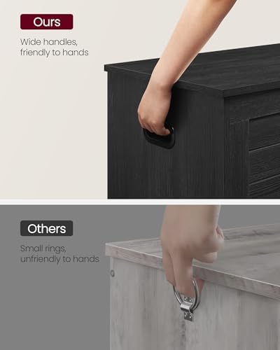 VASAGLE Storage Chest, 39.4 Inches Width Bench with 2 Safety Hinges