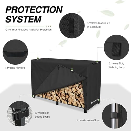 Porch Shield 8ft Waterproof Firewood Rack Cover (Cover Only)