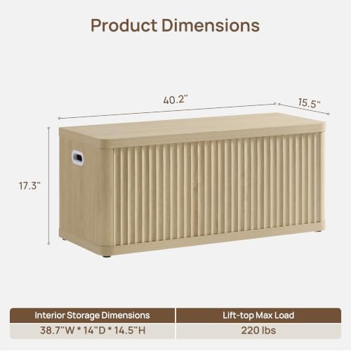 SICOTAS Storage Bench 80.4" Wide Shoe Bench with Lift Top Large Wooden Storage Chest Trunk Modern Blanket Chest with 4 Safety Hinges & Seating for Bedroom Entryway Living Room Hallway