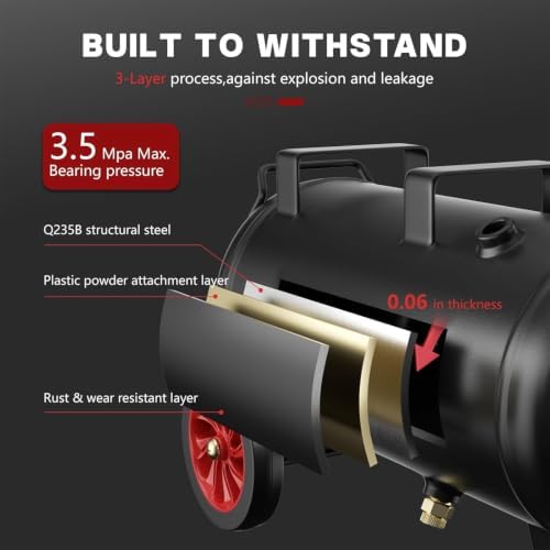 14Gallon Ultra Quiet Air Compressor Oil-Free Steel Tank 2HP 8.75CFM