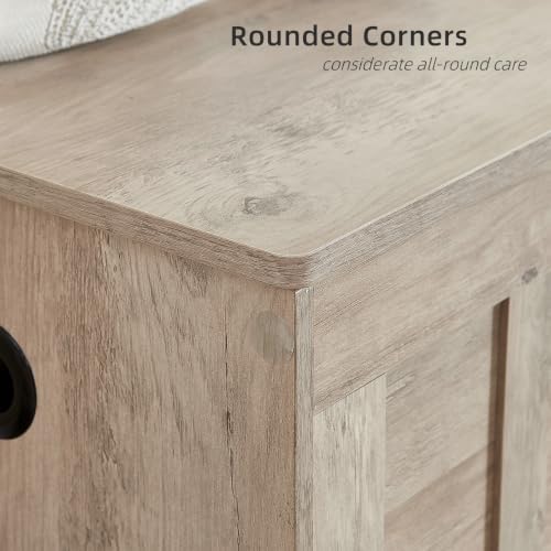 VANKILEY 47.2" Storage Chest Extra Large,Wooden Storage Bench(Greige).