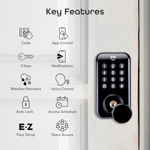 Geeni Keyless Entry Smart Deadbolt Lock with Keypad, Auto Lock, 2 Keys