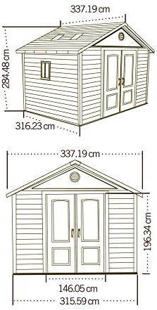 Lifetime 6433 Outdoor Storage Shed with Windows, 11 by 11 Feet