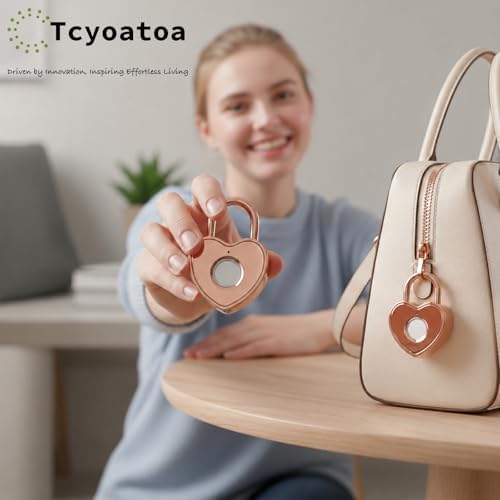 Fingerprint Padlock for Gym Locker, Heart Shaped, Rose Gold
