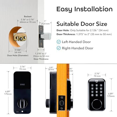 Geeni Keyless Entry Smart Deadbolt Lock with Keypad, Auto Lock, 2 Keys