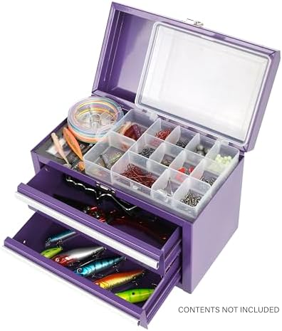 Viper Tool Storage 11-Inch 2-Drawer Portable Toolbox, Purple