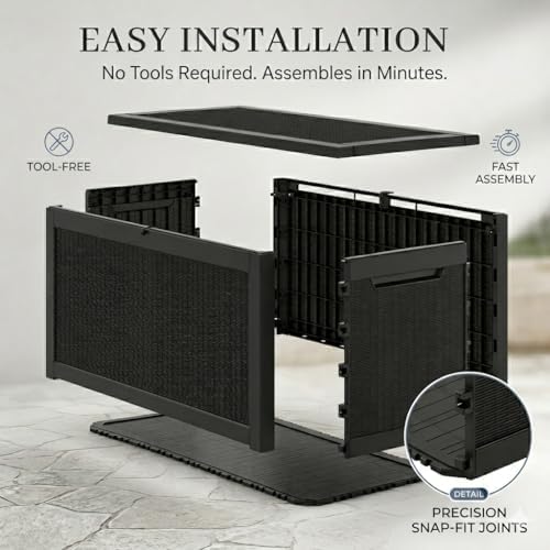 350 Gallon Extra Large Outdoor Storage Box, Reinforced Heavy-Duty Deck Box