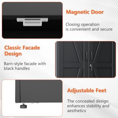 Metal Garage Storage Cabinet, 63" H Steel Tool Cabinet with Doors
