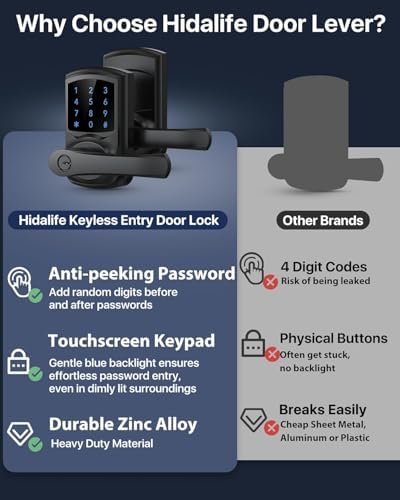 Keypad Keyless Entry Door Lock with Handle Smart Digital Deadbolts 4 Pack