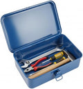 Housoutil Portable Tool Box Repair Tool Storage Container General Tool Box Hardware Case Craft Storage Toolbox for Tools Metal Tool Boxes Hand Carry Blue