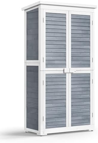 Bealife 63.2" Outdoor Storage Cabinet with Double Doors - Grey