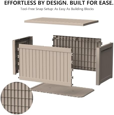 Outdoor Storage Box,270 Gallon Waterproof Deck Box [Upgraded 3.0]