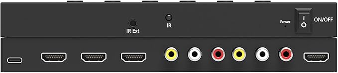 Azduou 2 AV Inputs + 3 HDMI 2.0 Inputs to HDMI Converter