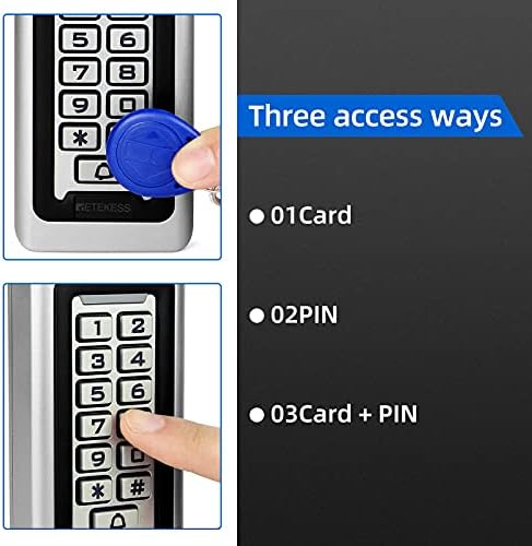 Retekess T-AC03 Security Access Control Keypad,RFID Keypad,Door Access Control,Stand-Alone Keypad,2000 Users,Wiegand 26-bit,Support Proximity RFID Card (Pack of 2)