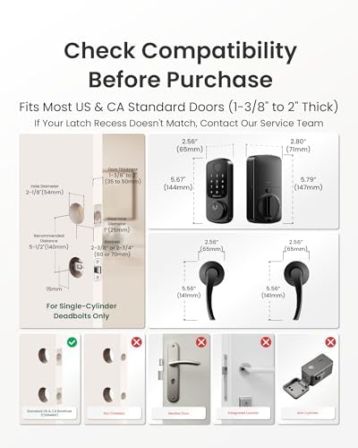 DESLOC B200 Fingerprint Smart Lock with 2 Ergonomic Curved Handles
