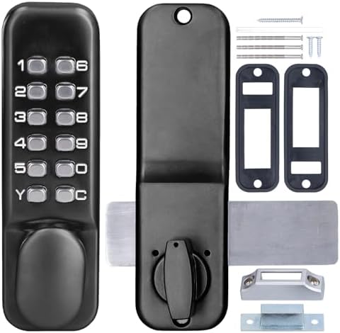 Qivine Mechanical Keyless Door Lock, Push Button Keypad Lock 1-11 Digitals