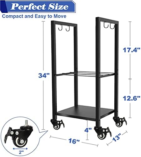 Koutemie Firewood Rack Indoor, 2 Tier Small Firewood Holder with Wheels