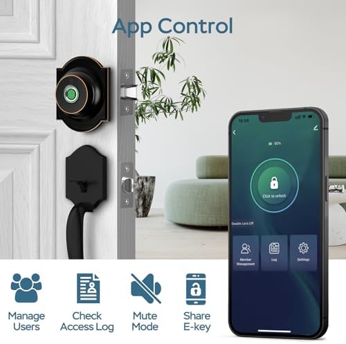 GeekTale Fingerprint Deadbolt with App, Smart Deadbolt Lock