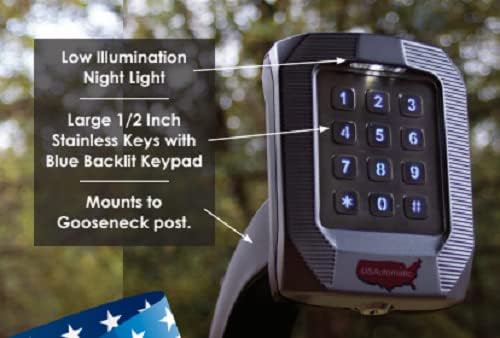 us automatic 050551 premium wireless keypad rugged die-cast shown in use