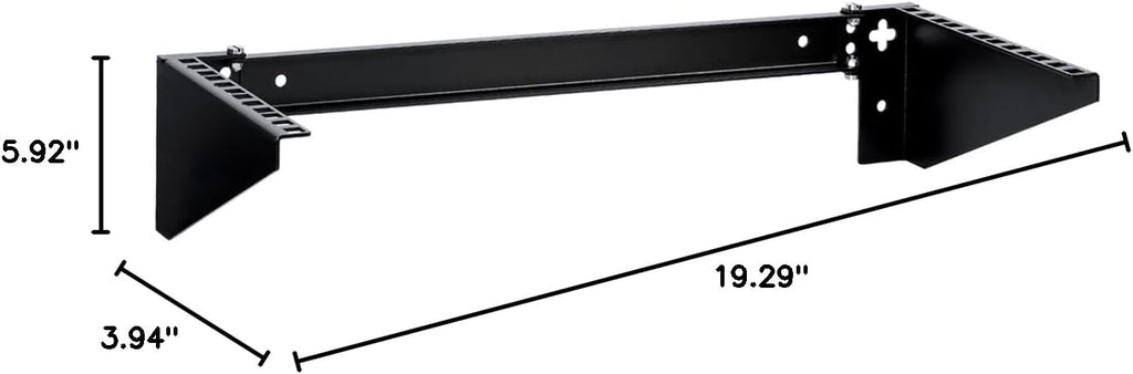 rackpath 4u vertical wall mount rack - heavy, front angle view