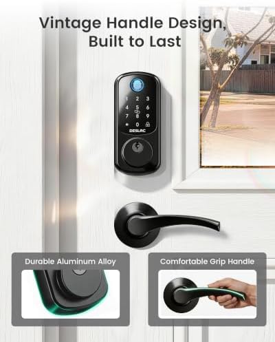 DESLOC B200 Fingerprint Smart Lock with 2 Ergonomic Curved Handles
