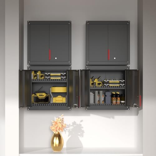 Kelueo 26" Metal Garage Wall Cabinet with Lockable Doors