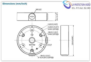 dahua pfa137 weatherproof cctv junction box – aluminium showing dimensions