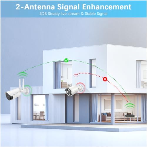 weilailife outdoor/home wireless extended security camera showing dimensions