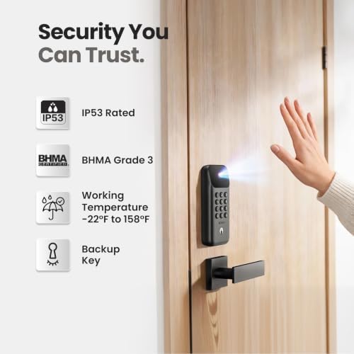 Lockin Veno Go, Palm Vein Keyless Entry Smart Lock, 7-Month Battery